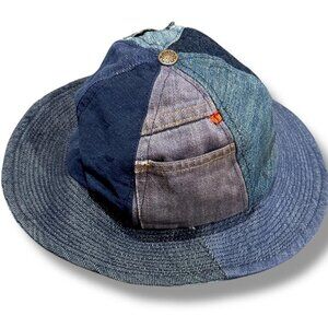 DENIM BUCKET HAT 70S VINTAGE PATCHWORK BRENTWOOD INDUSTRIES LOS ANGELES MEDIUM